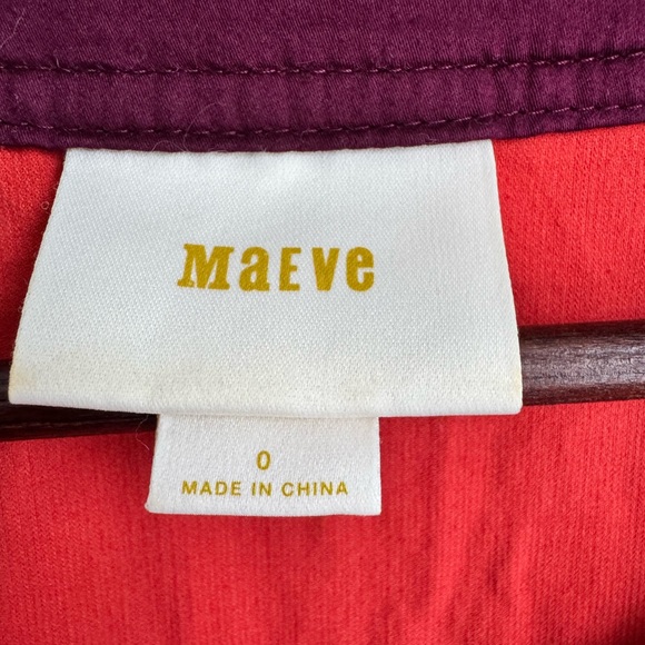 Maeve Anthropologie women corduroy pencil dress size 0 red orange wide wale - Picture 2 of 7